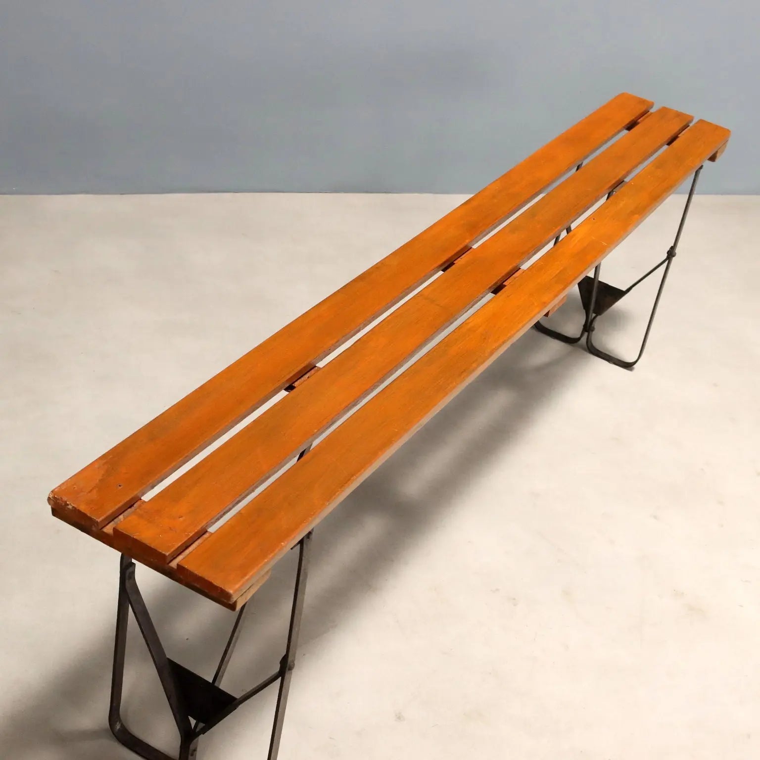 Vintage Bench Painted Beech Metal Design Italy 1960s | Modernism | Chairs