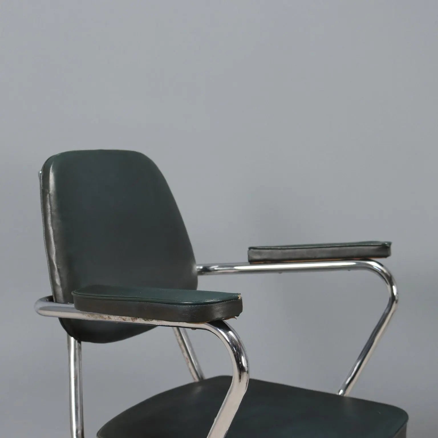 Vintage Chairs Leatherette Foam Chromed Metal Design Italy 1960s | Modernism | Chairs