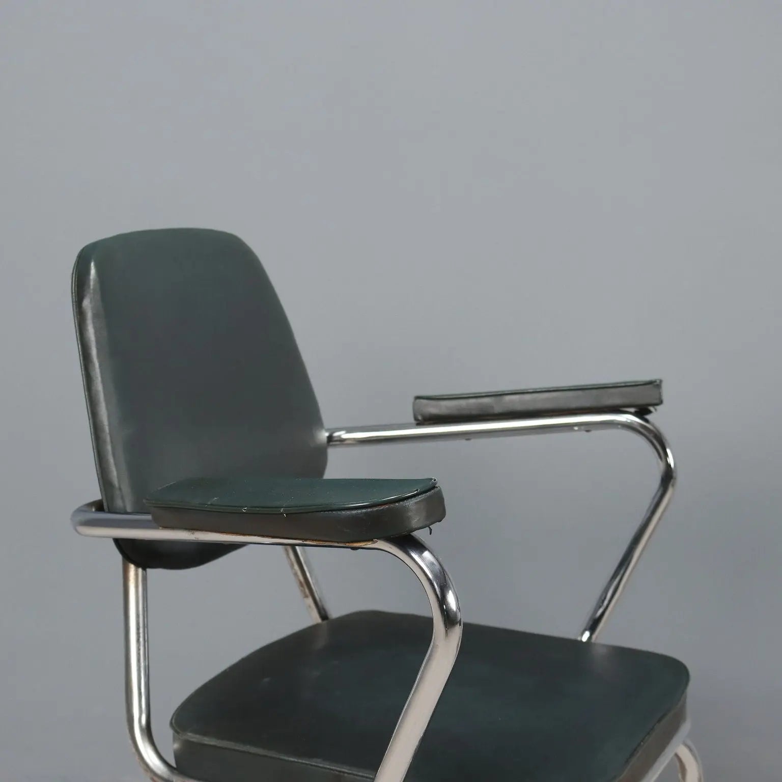 Vintage Chairs Chromed Metal Leatherette Design Italy 1960s-70s | Modernism | Chairs