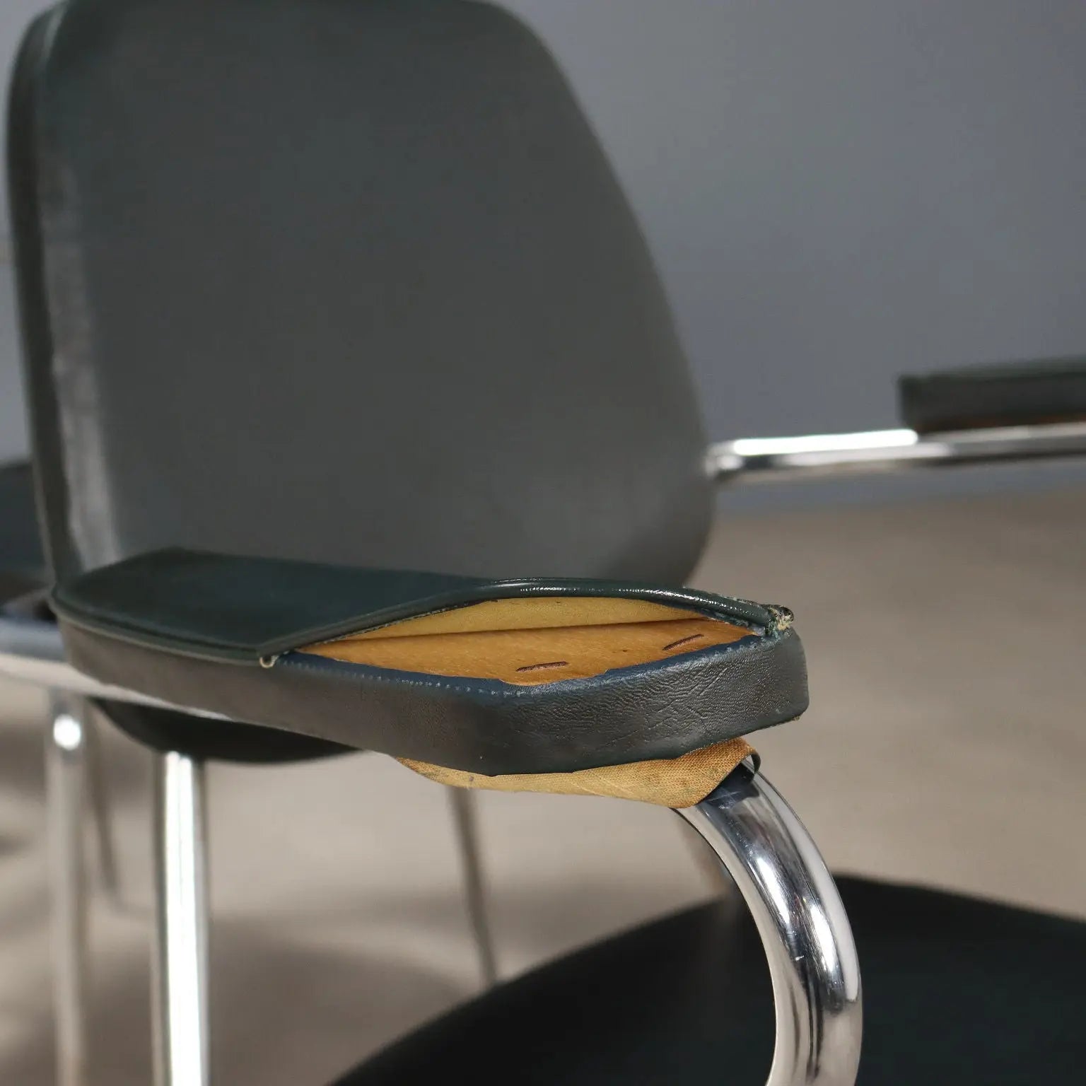 Vintage Chairs Chromed Metal Leatherette Design Italy 1960s-70s | Modernism | Chairs
