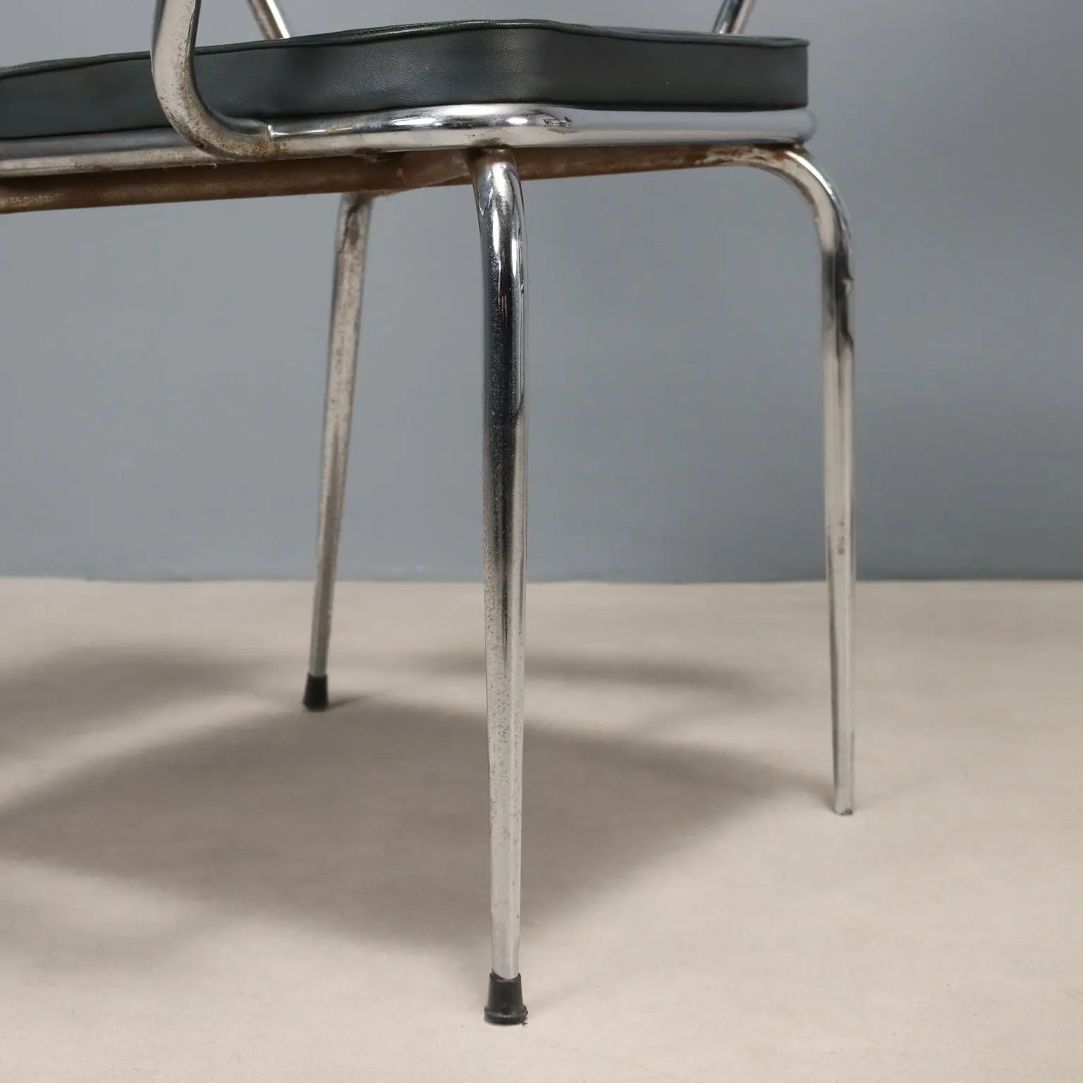 Vintage Chairs Chromed Metal Leatherette Design Italy 1960s-70s | Modernism | Chairs