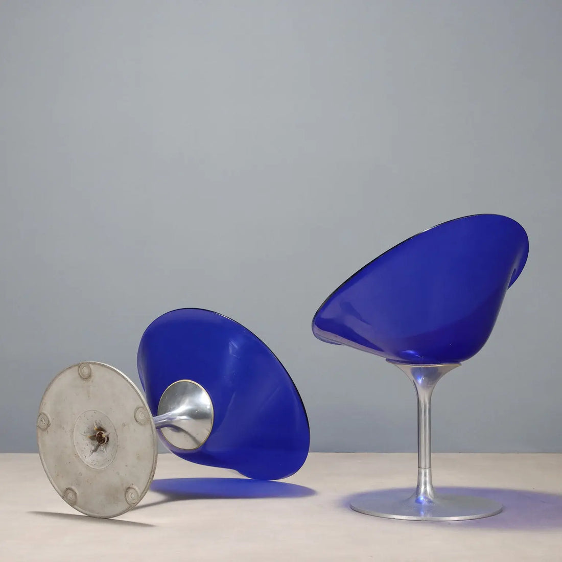 Kartell Eros Chairs Design Philippe Starck Aluminium Italy 1990s