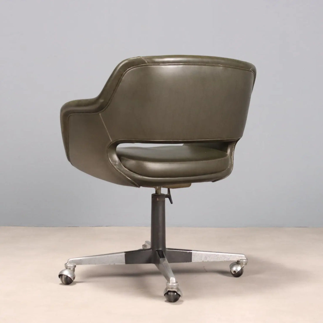 Vintage Armchair Leatherette Chromed Metal Design Italy 1960s | Modernism | Chairs