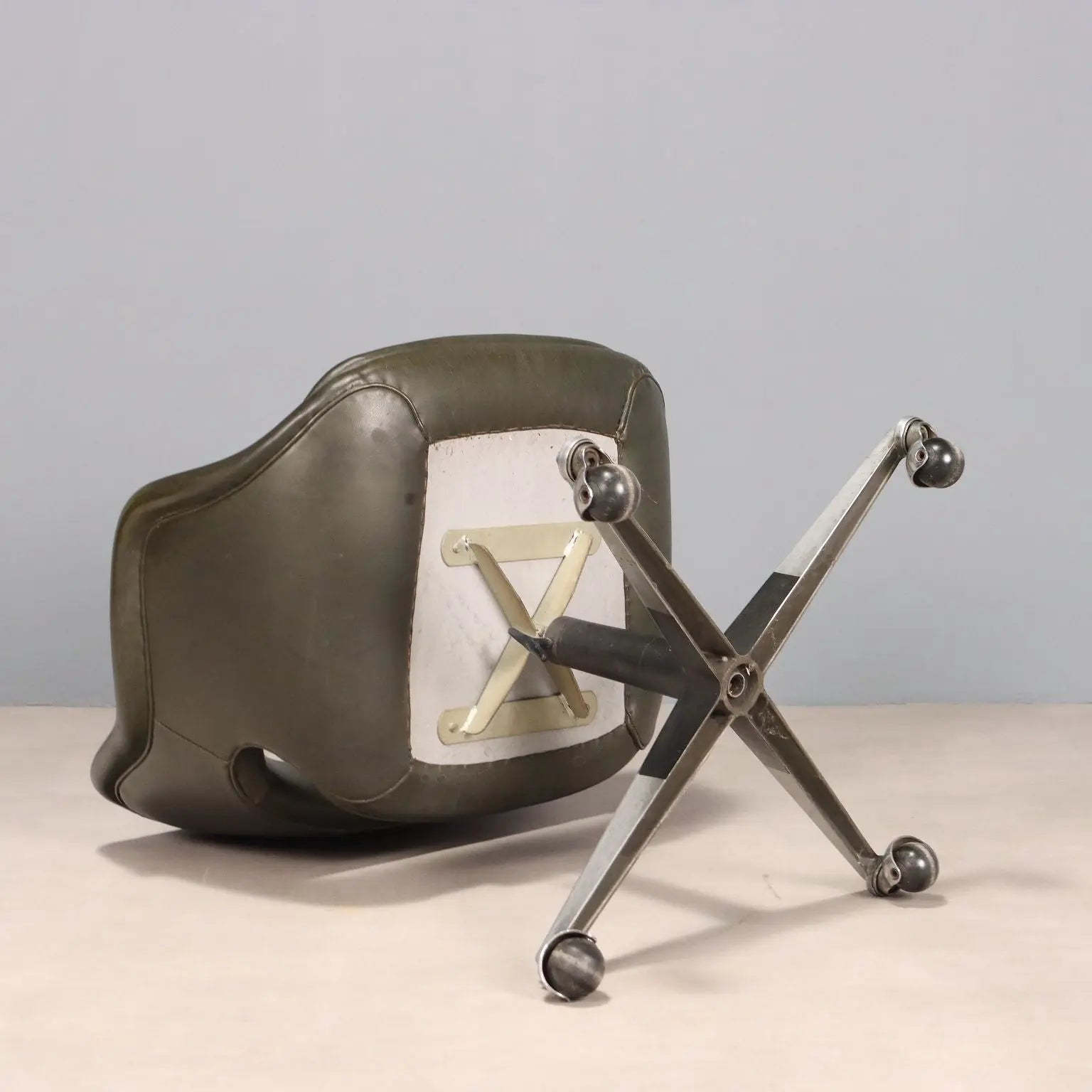 Vintage Armchair Leatherette Chromed Metal Design Italy 1960s | Modernism | Chairs