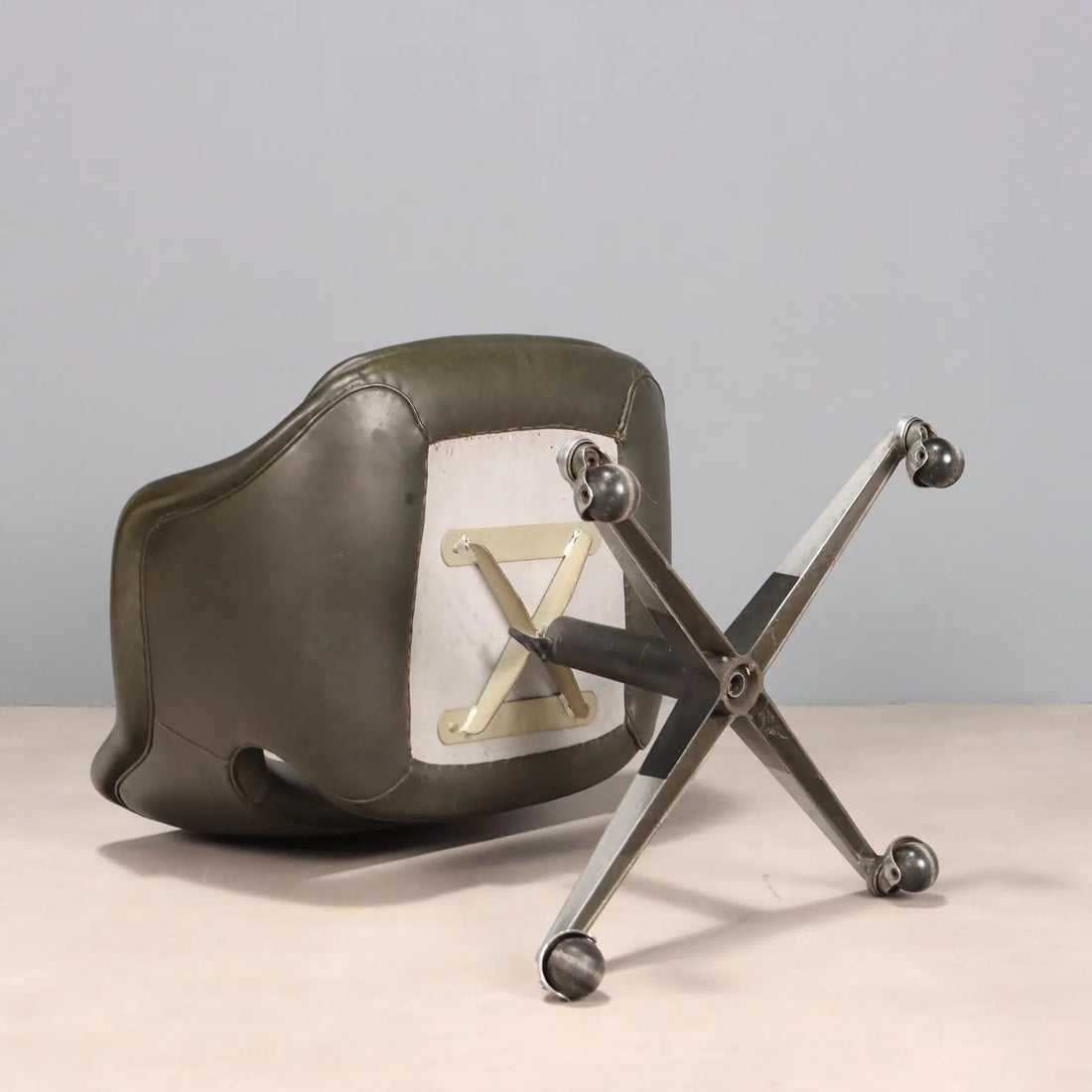 Vintage Armchair Leatherette Chromed Metal Design Italy 1960s | Modernism | Chairs