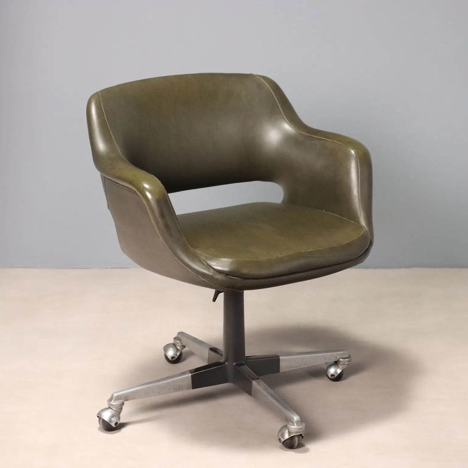 Vintage Armchair Leatherette Chromed Metal Design Italy 1960s | Modernism | Chairs