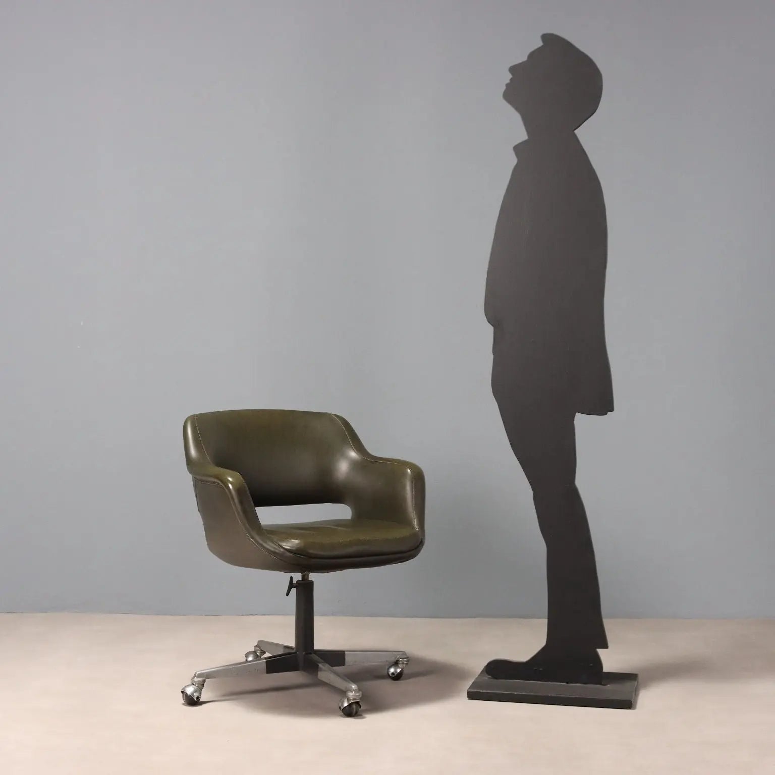 Vintage Armchair Leatherette Chromed Metal Design Italy 1960s | Modernism | Chairs