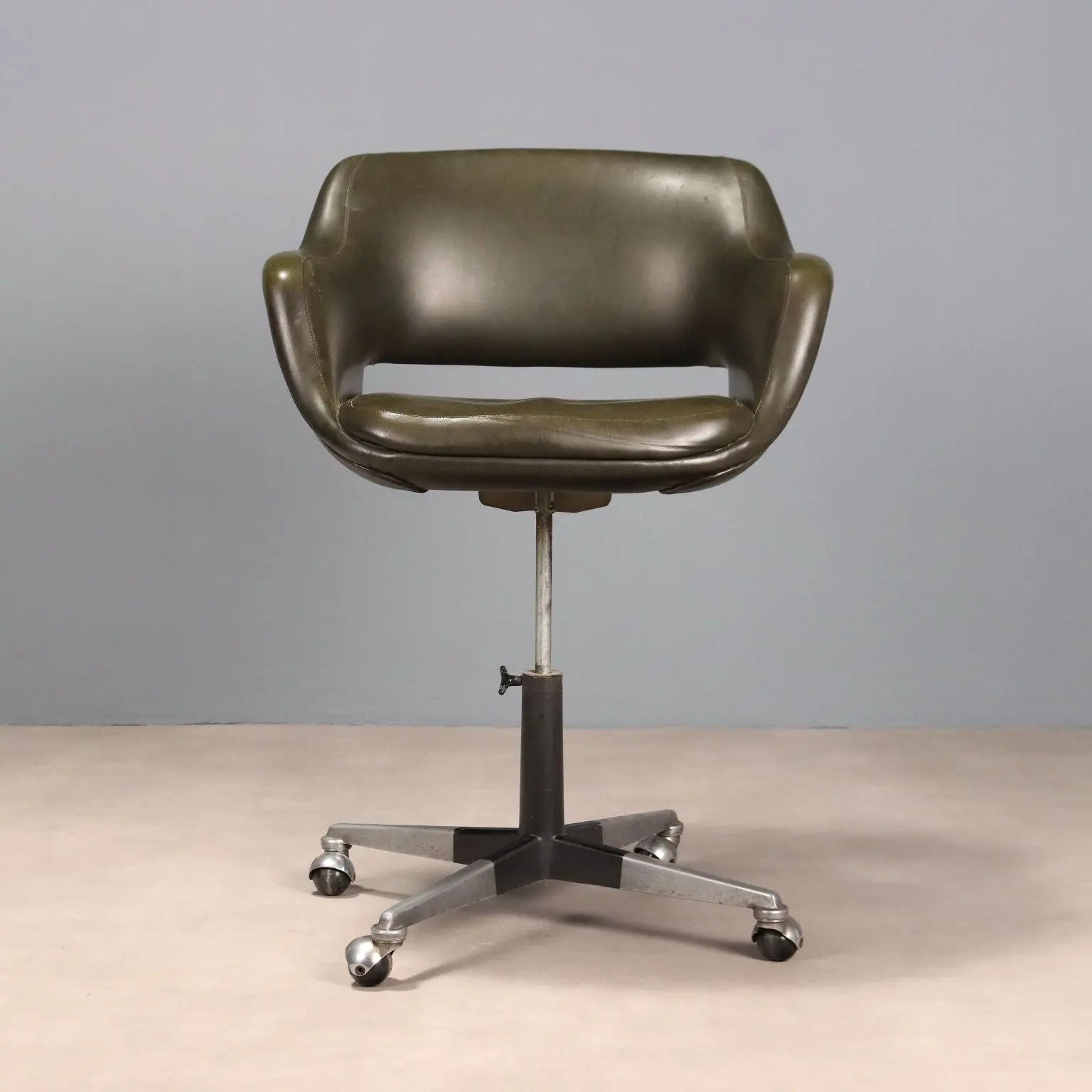 Vintage Armchair Leatherette Chromed Metal Design Italy 1960s | Modernism | Chairs