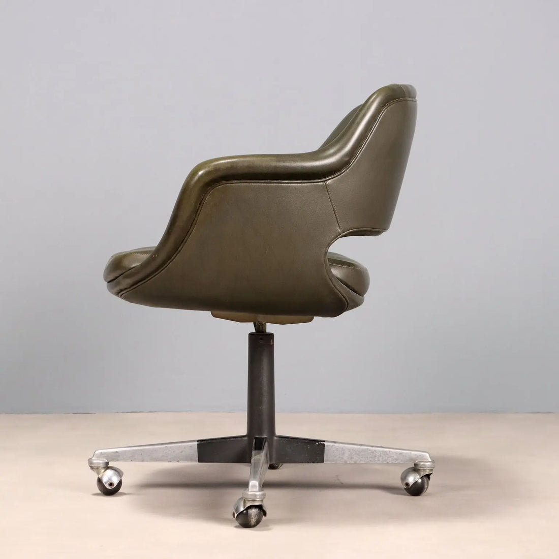 Vintage Armchair Leatherette Chromed Metal Design Italy 1960s | Modernism | Chairs