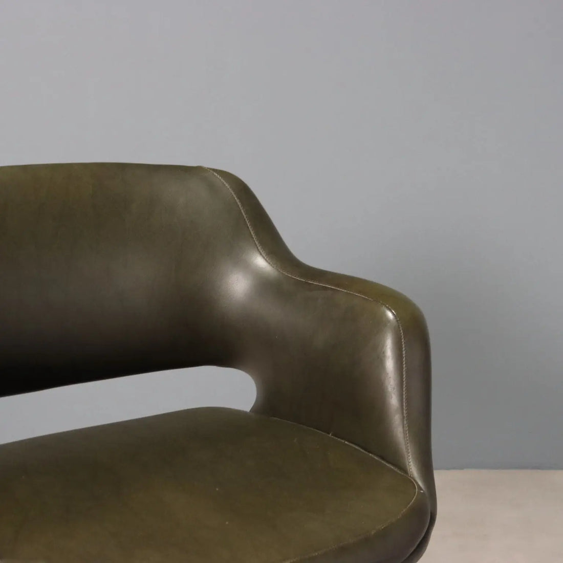 Vintage Armchair Leatherette Chromed Metal Design Italy 1960s | Modernism | Chairs