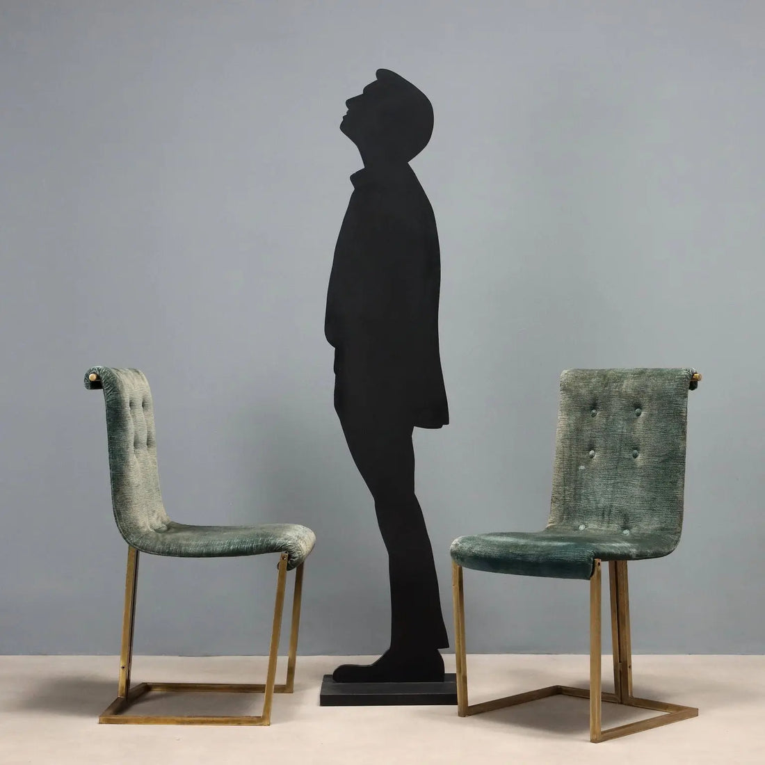 Vintage Chairs Brass-Plated Metal Fabric Design Italy 1960s | Modernism | Chairs