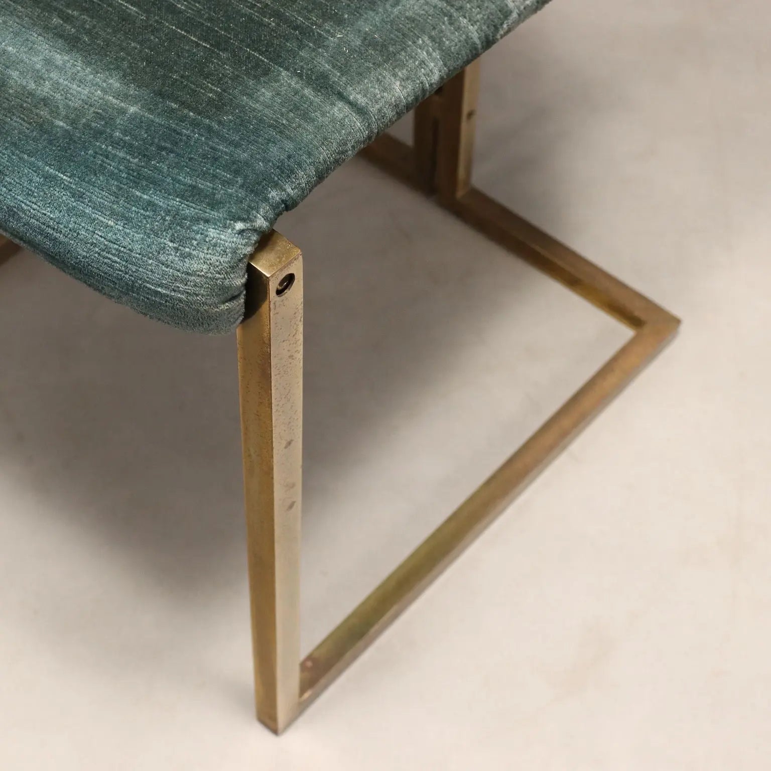 Vintage Chairs Brass-Plated Metal Fabric Design Italy 1960s | Modernism | Chairs