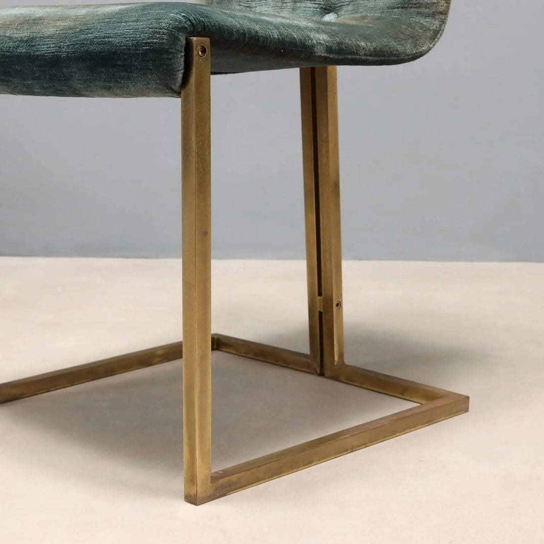 Vintage Chairs Brass-Plated Metal Fabric Design Italy 1960s | Modernism | Chairs