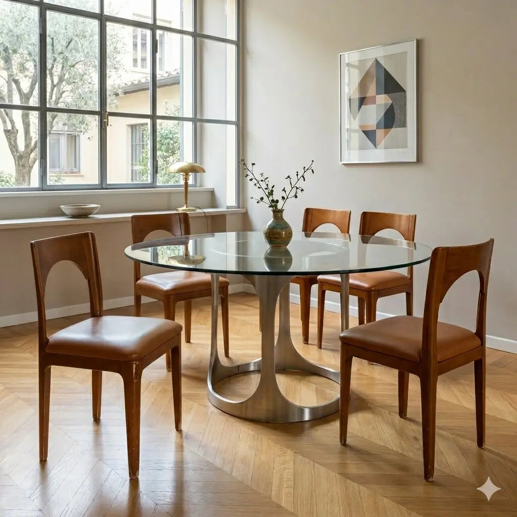 Vintage Chairs Beech Foam Leatherette Design Italy 1970s-1980s | Modernism | Chairs