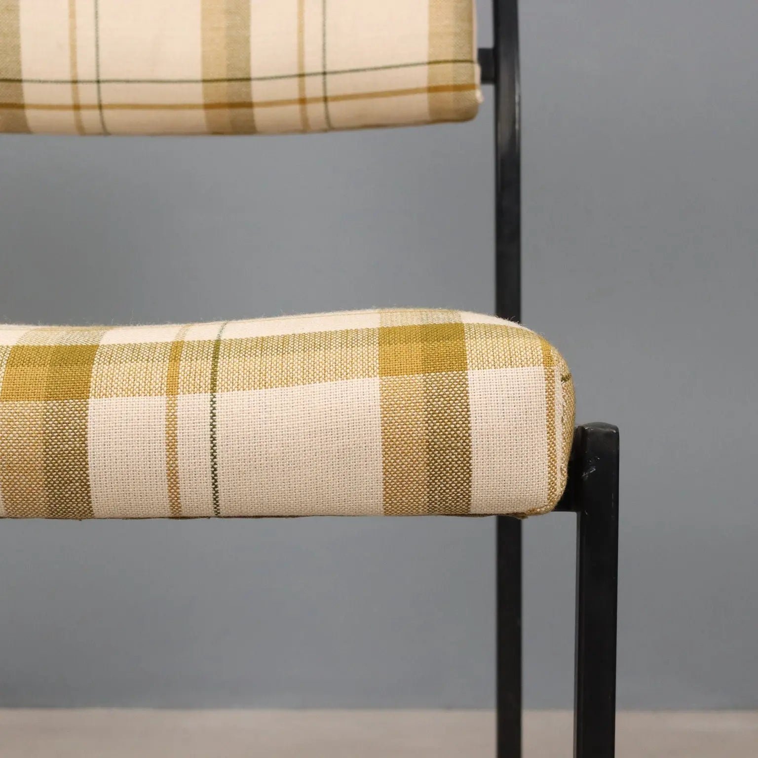 Vintage Chairs Enamelled Metal Fabric Design Italy 1960s | Modernism | Chairs