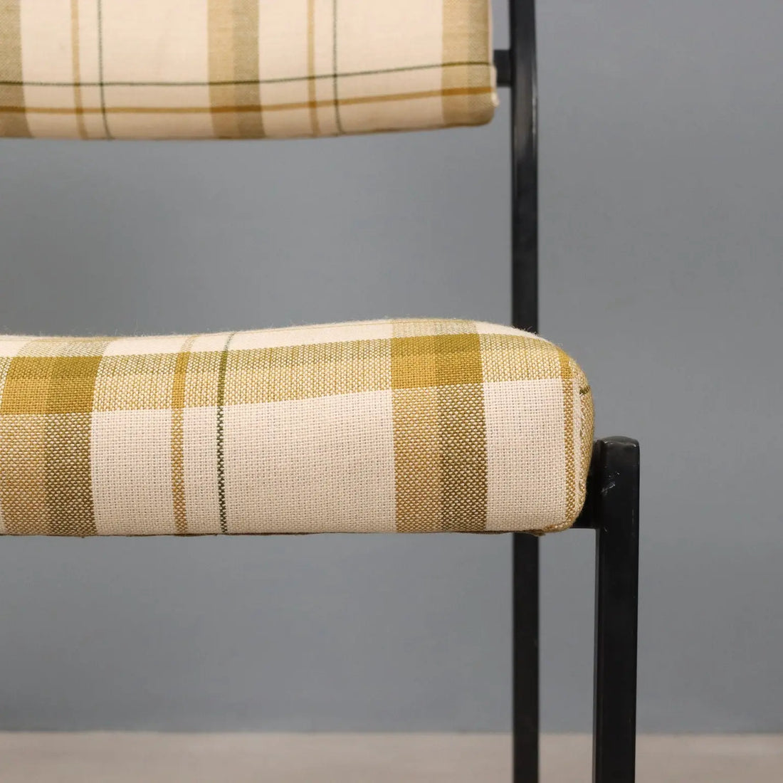 Vintage Chairs Enamelled Metal Fabric Design Italy 1960s | Modernism | Chairs