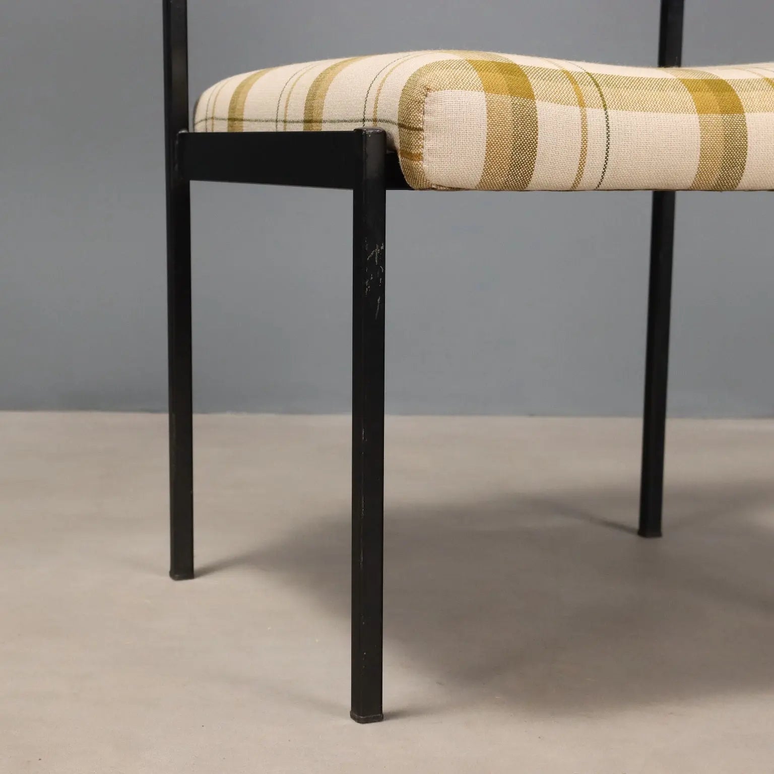Vintage Chairs Enamelled Metal Fabric Design Italy 1960s | Modernism | Chairs