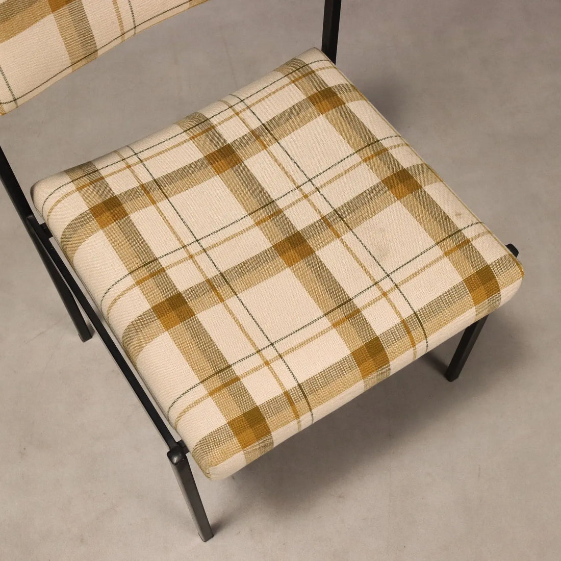 Vintage Chairs Enamelled Metal Fabric Design Italy 1960s | Modernism | Chairs