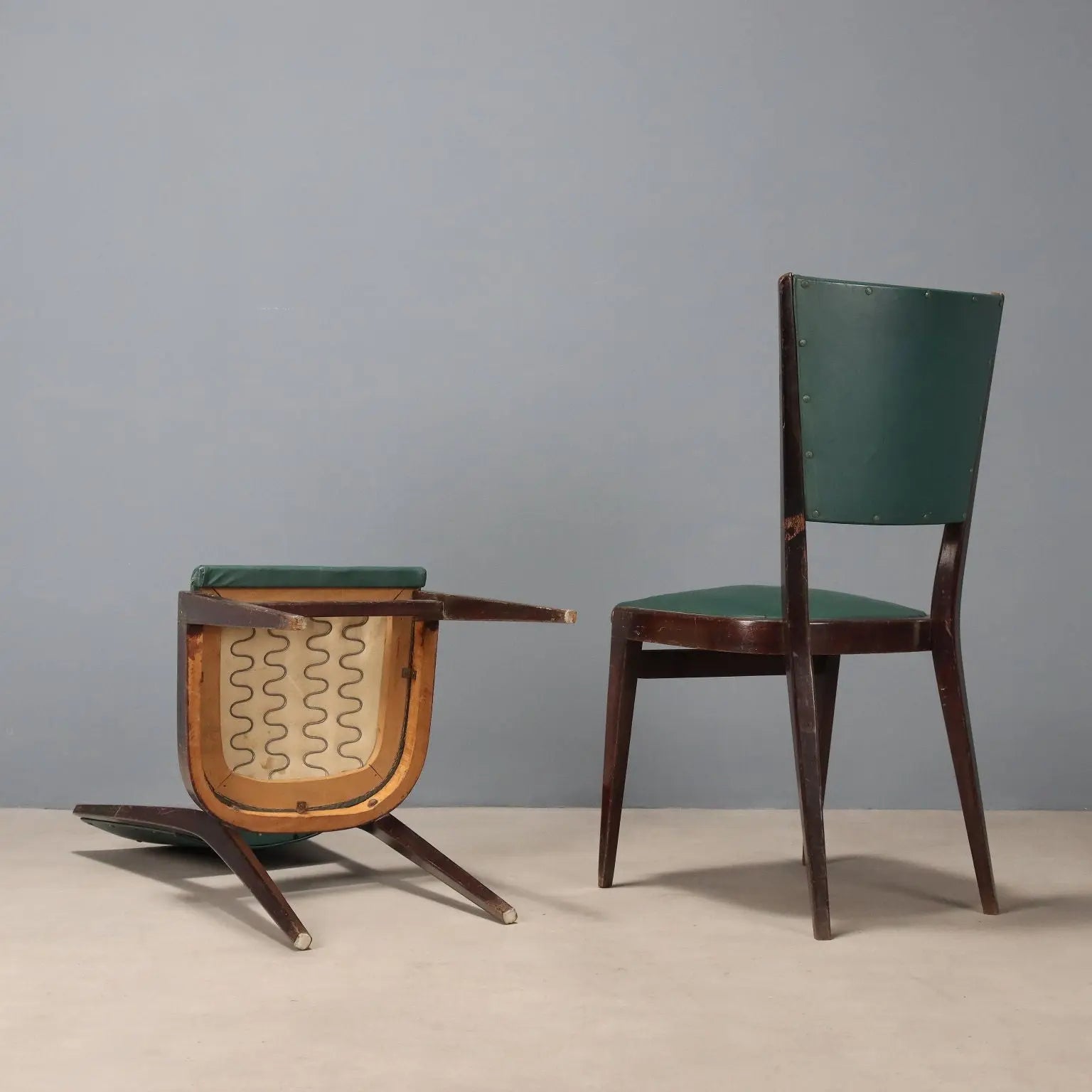 Vintage Chairs Beech Foam Leatherette Design Italy 1950s | Modernism | Chairs