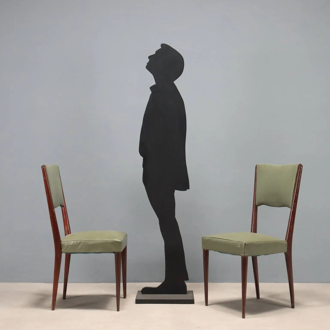 Vintage Chairs Painted Beech Leatherette Design Italy 1960s
