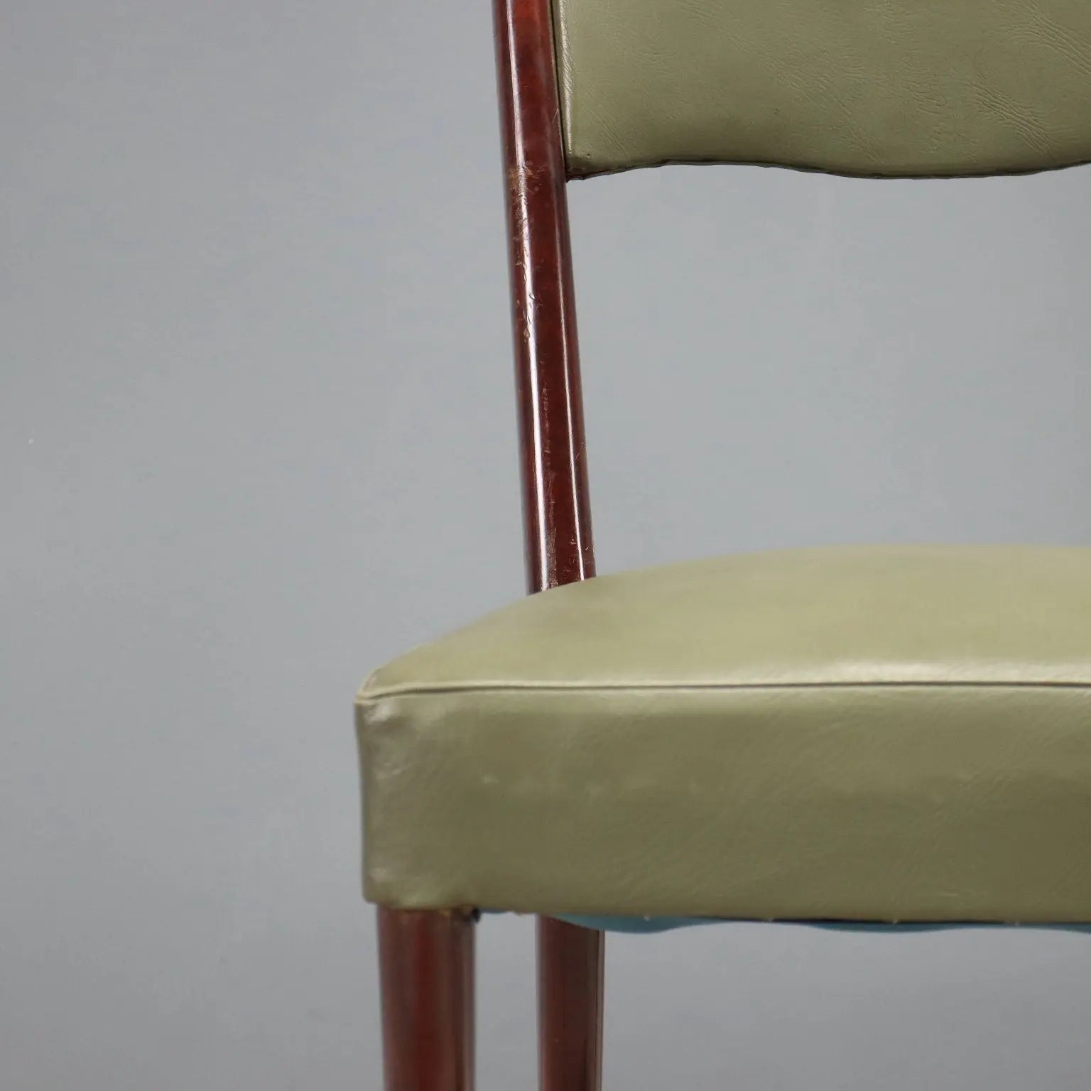 Vintage Chairs Painted Beech Leatherette Design Italy 1960s