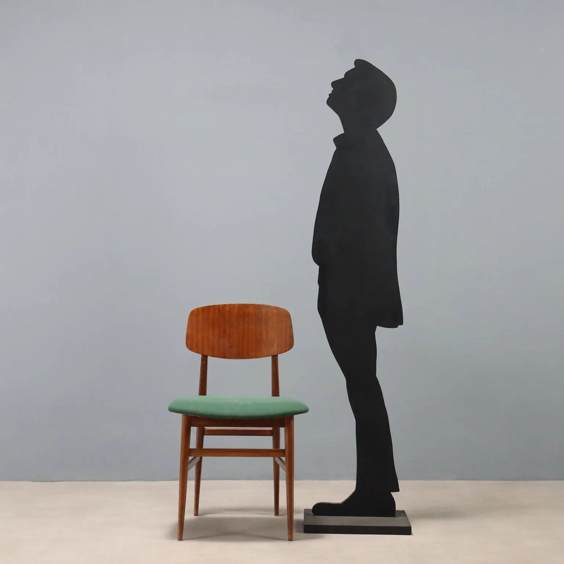 Vintage Chair Wood Orginal Fabric Design Italy 1960s