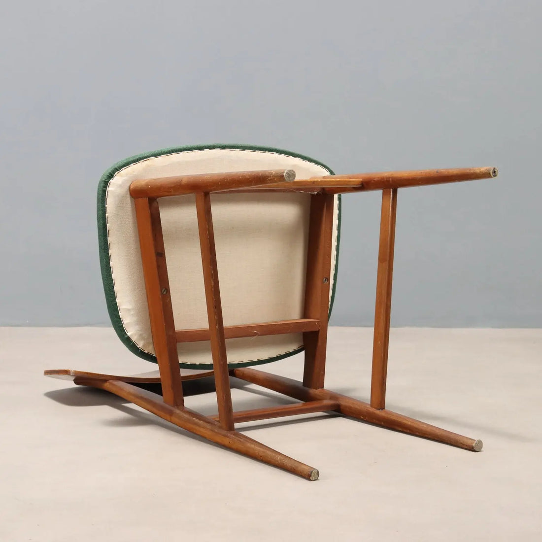 Vintage Chair Wood Orginal Fabric Design Italy 1960s | Modernism | Chairs