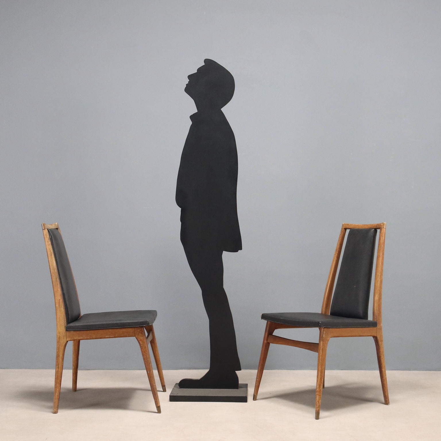 Vintage Chairs Leatherette Foam Brass Design Italy 1960s | Modernism | Chairs