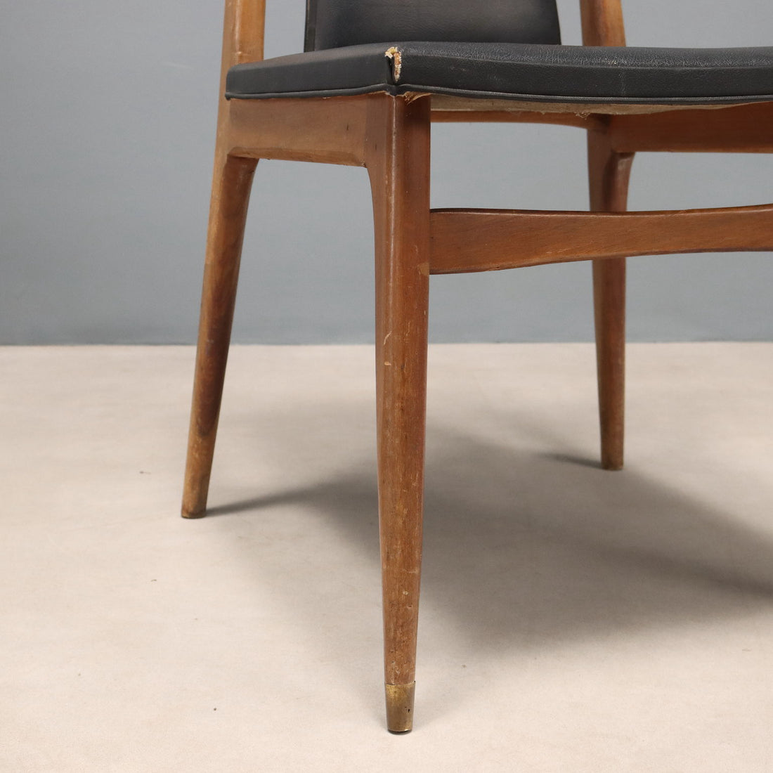 Vintage Chairs Leatherette Foam Brass Design Italy 1960s | Modernism | Chairs