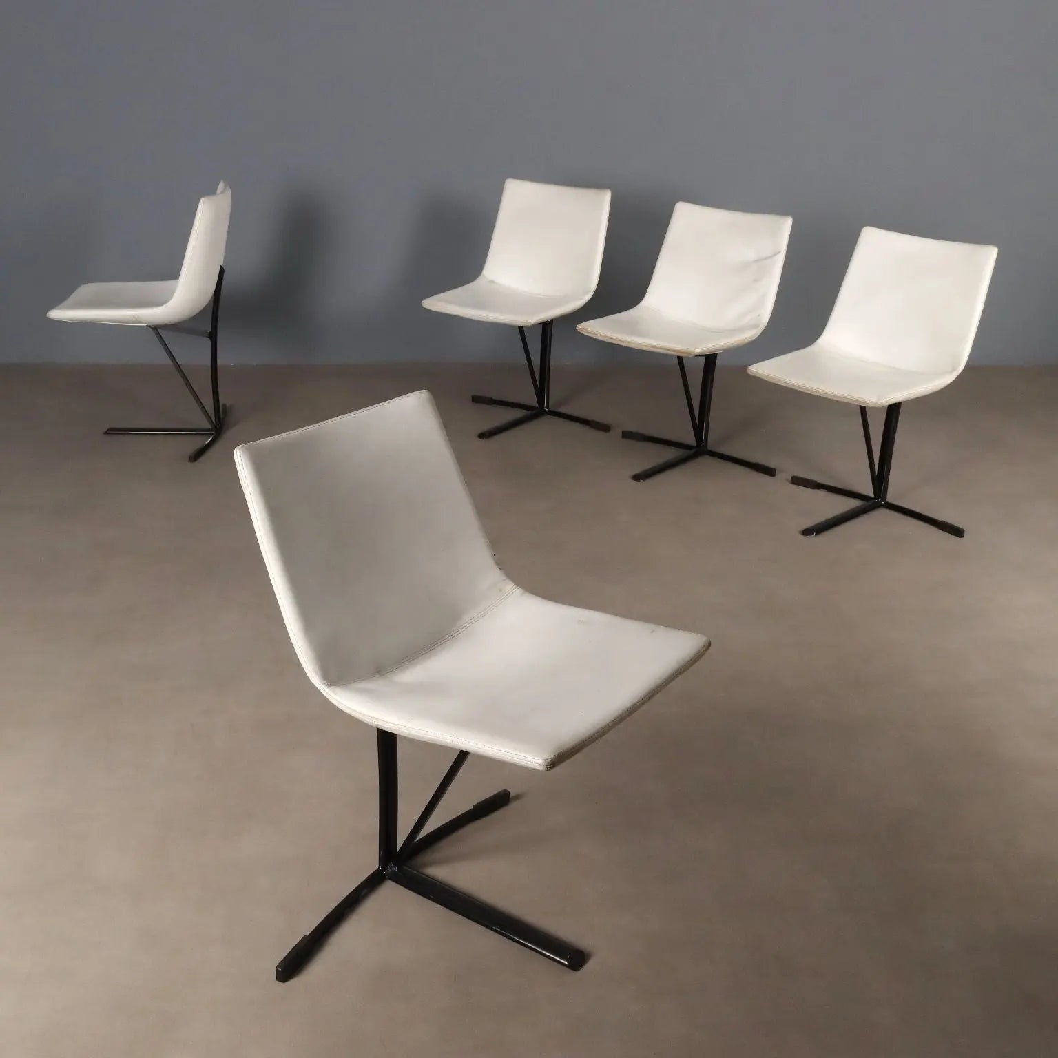 Saporiti Chairs 1960s Enameled Metal
