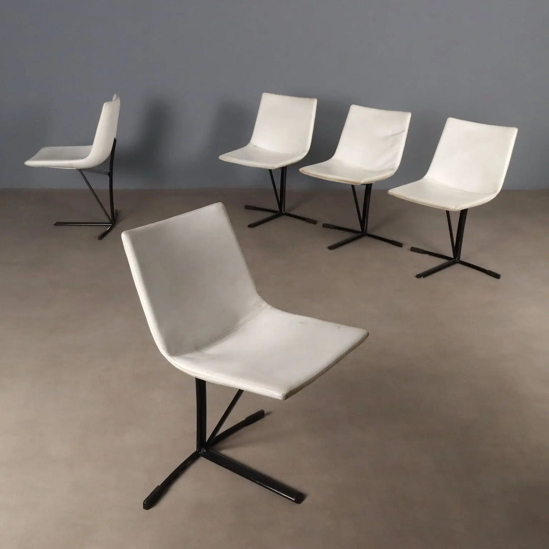 Saporiti Chairs 1960s Enameled Metal
