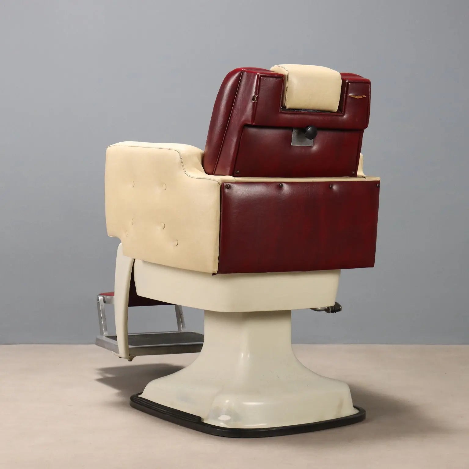 1960s Barber Chair in Two-Tone Faux Leather