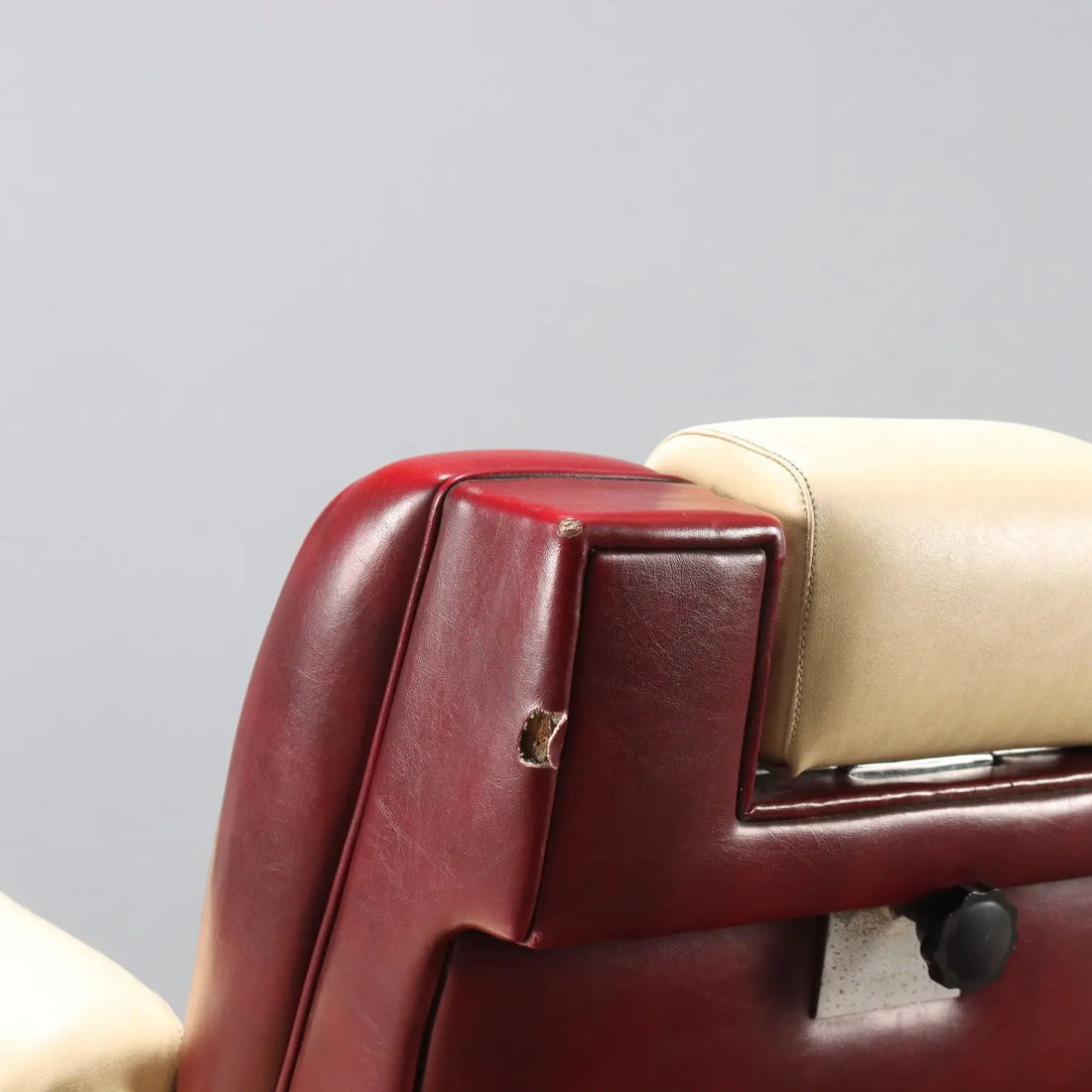 1960s Barber Chair in Two-Tone Faux Leather