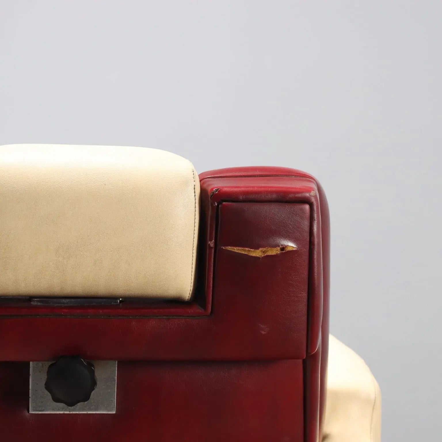 1960s Barber Chair in Two-Tone Faux Leather