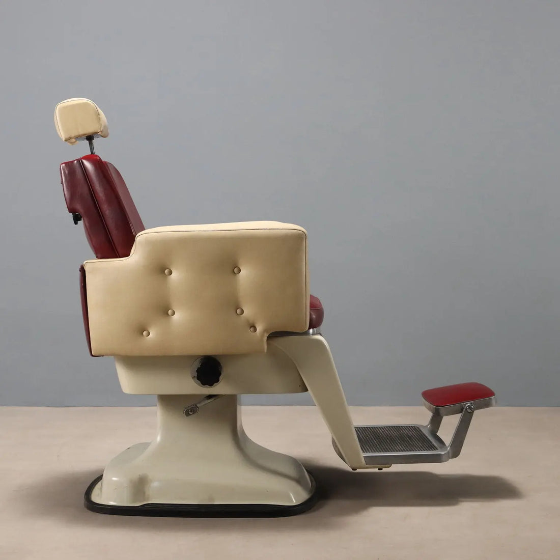 1960s Barber Chair in Two-Tone Faux Leather