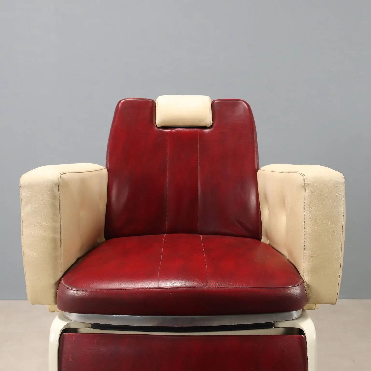 1960s Barber Chair in Two-Tone Faux Leather