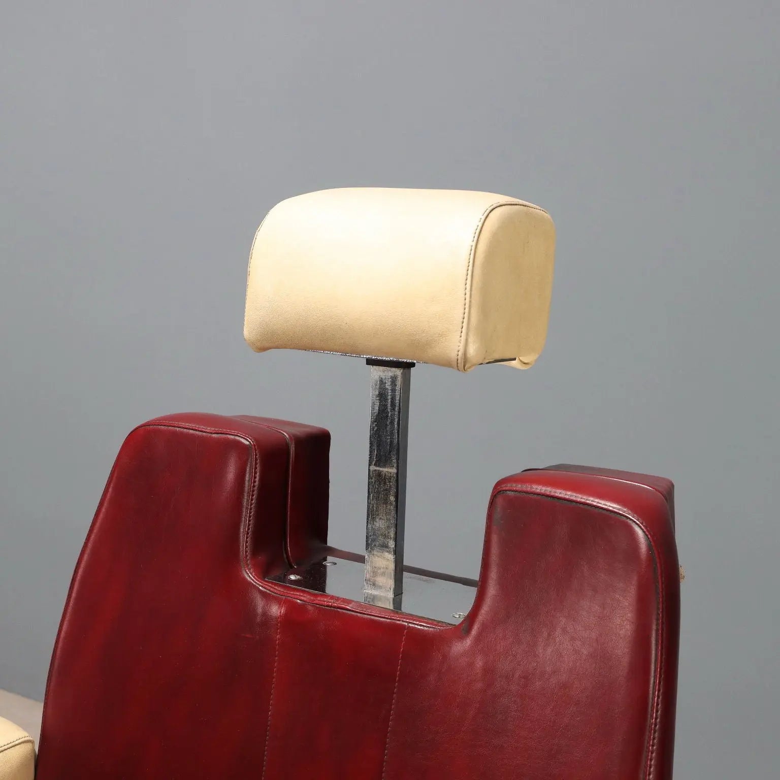 1960s Barber Chair in Two-Tone Faux Leather