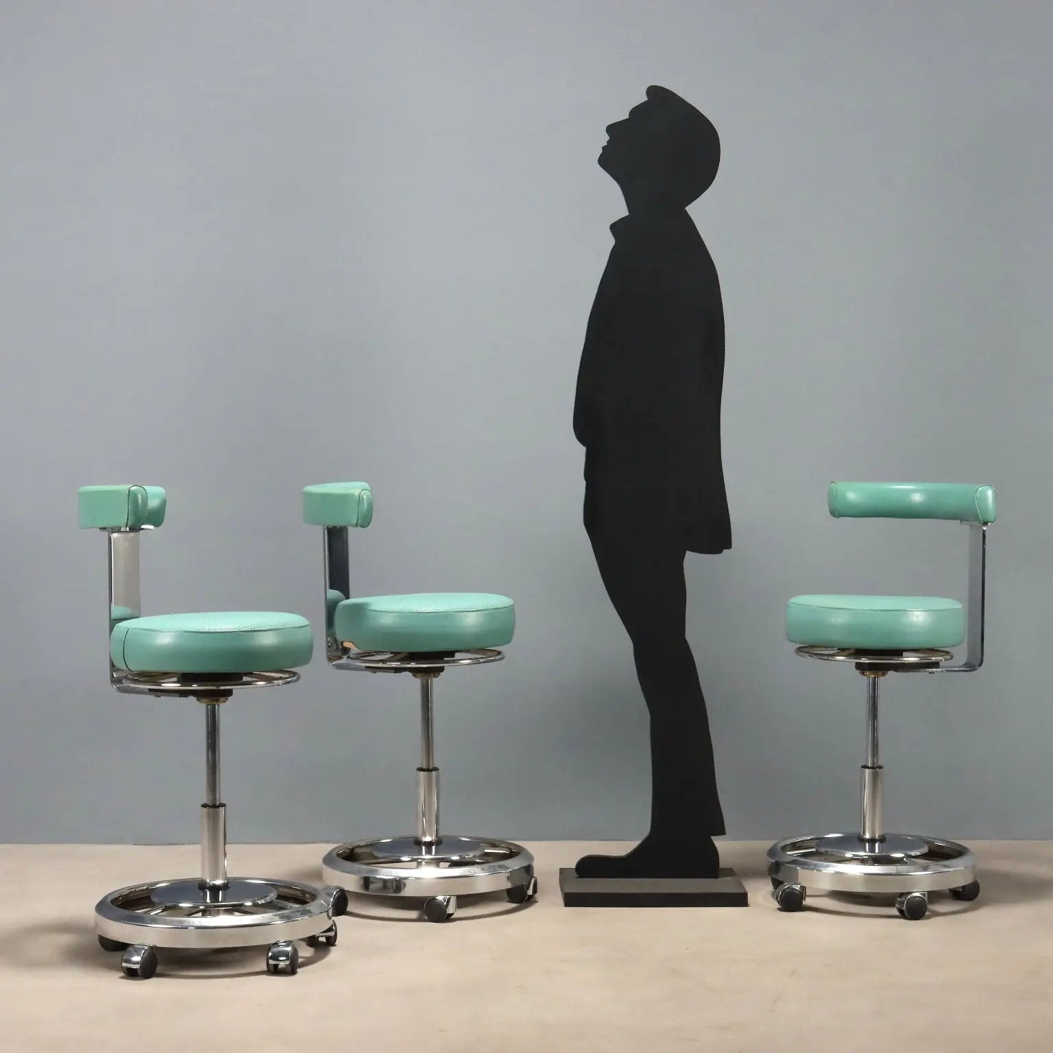 Vintage Dentist's Stools Metal Leatherette Design Italy 1980s | Modernism | Chairs