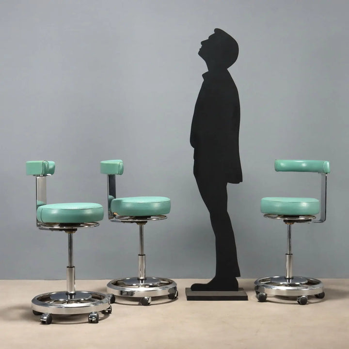 Vintage Dentist's Stools Metal Leatherette Design Italy 1980s | Modernism | Chairs