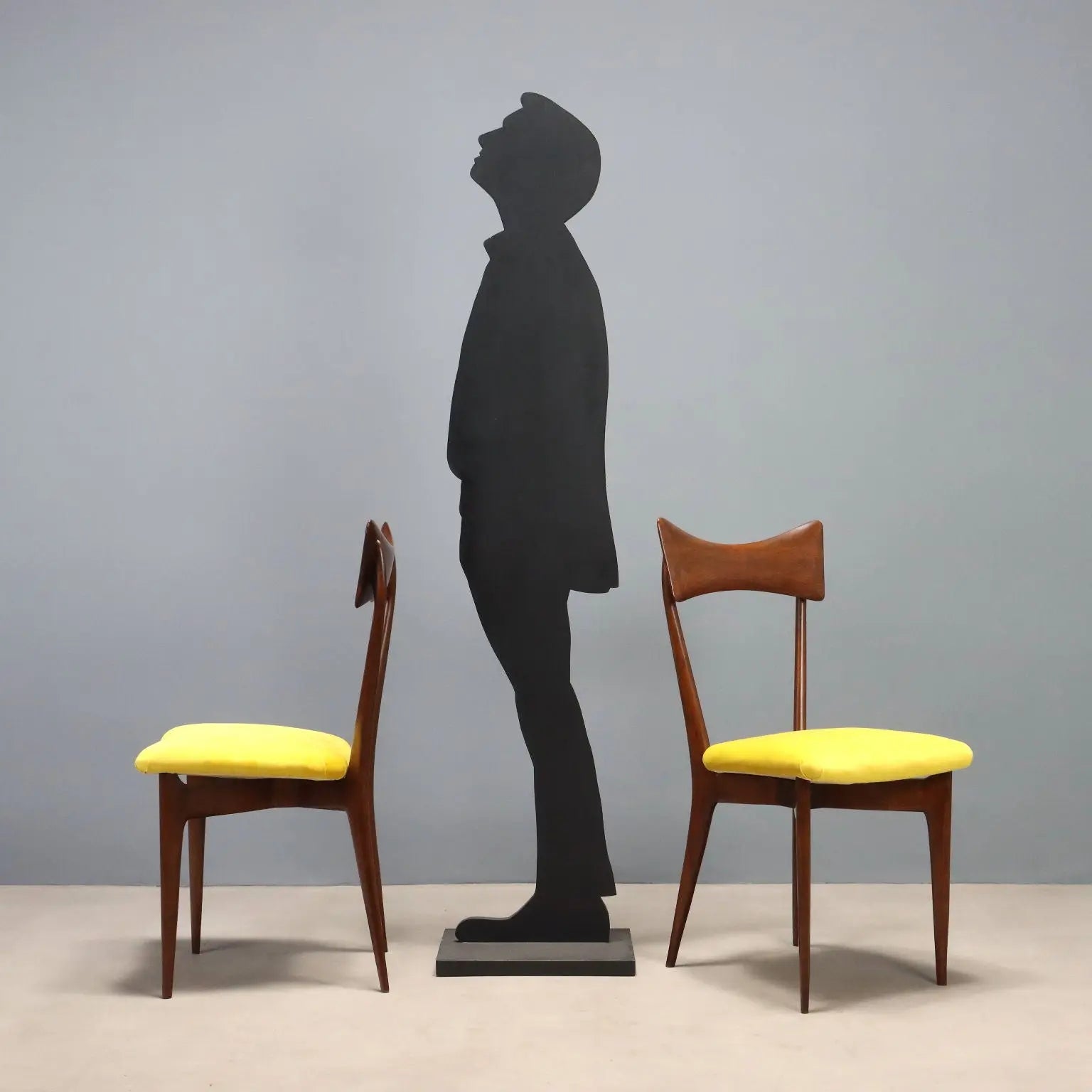 Vintage Chairs Painted Beech Velvet Design Italy 1950s-1960s