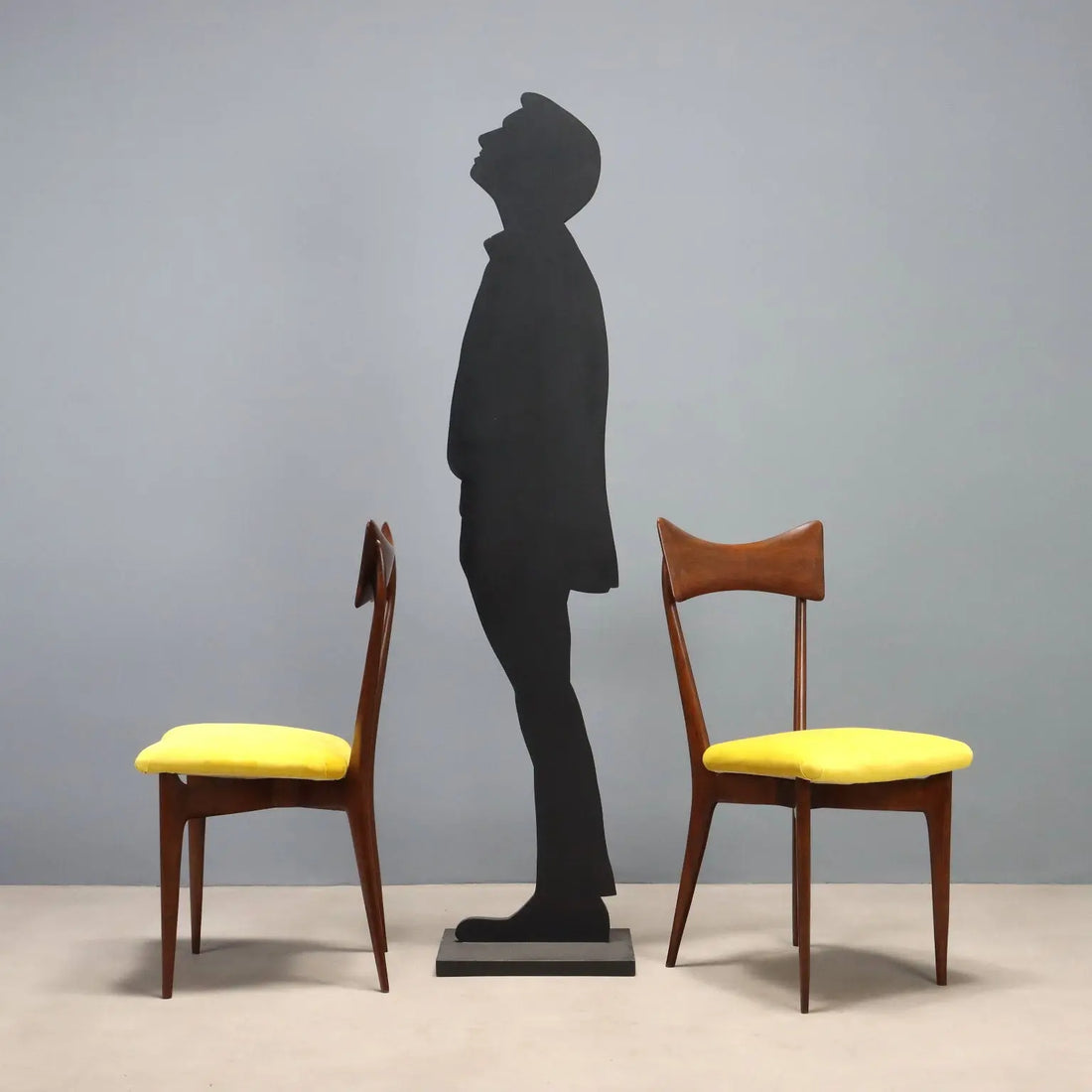 Vintage Chairs Painted Beech Velvet Design Italy 1950s-1960s