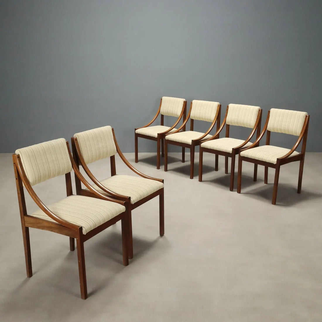 Vintage Chairs Painted Beech Fabric Design Italy 1960s