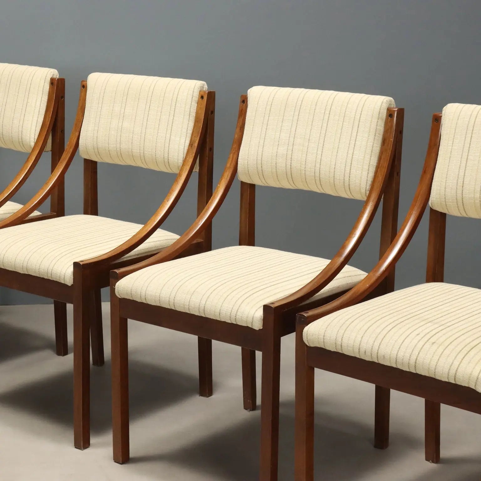 Vintage Chairs Painted Beech Fabric Design Italy 1960s