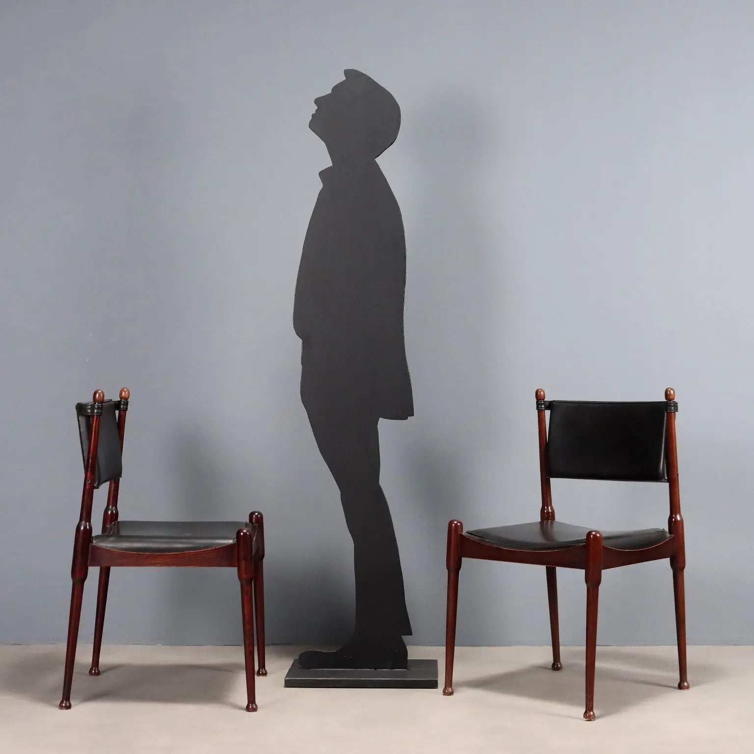 Vintage Chairs Exotic Wood Leatherette Design Italy 1960s | Modernism | Chairs
