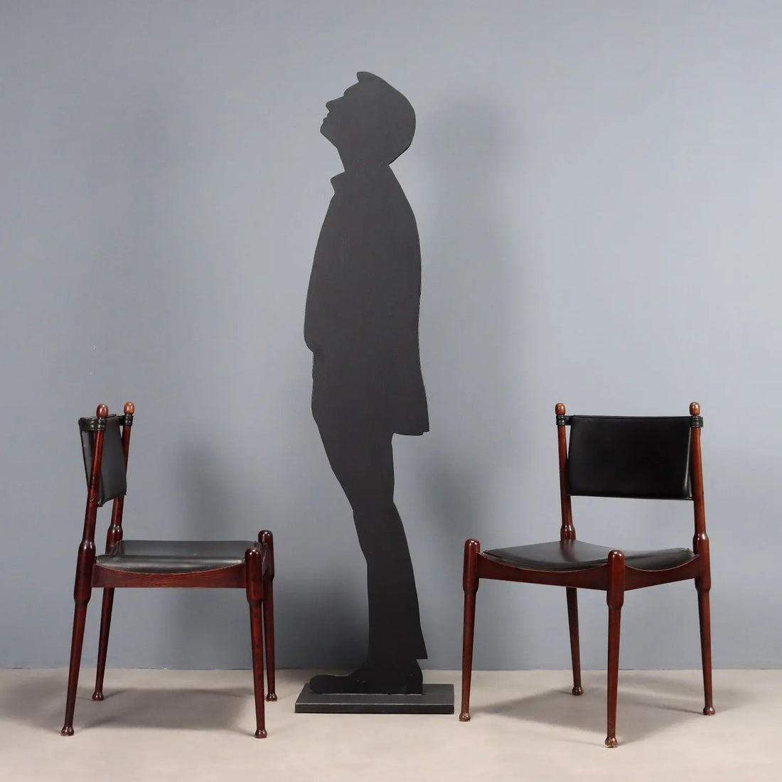 Vintage Chairs Exotic Wood Leatherette Design Italy 1960s | Modernism | Chairs
