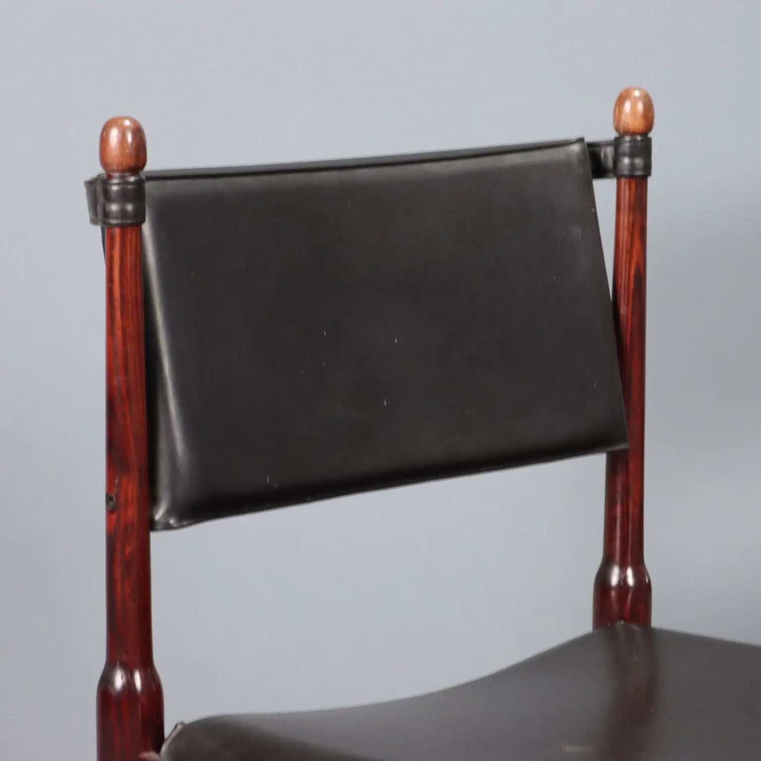 Vintage Chairs Exotic Wood Leatherette Design Italy 1960s | Modernism | Chairs