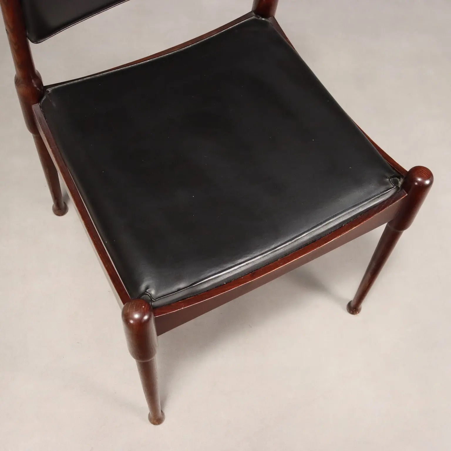 Vintage Chairs Exotic Wood Leatherette Design Italy 1960s | Modernism | Chairs