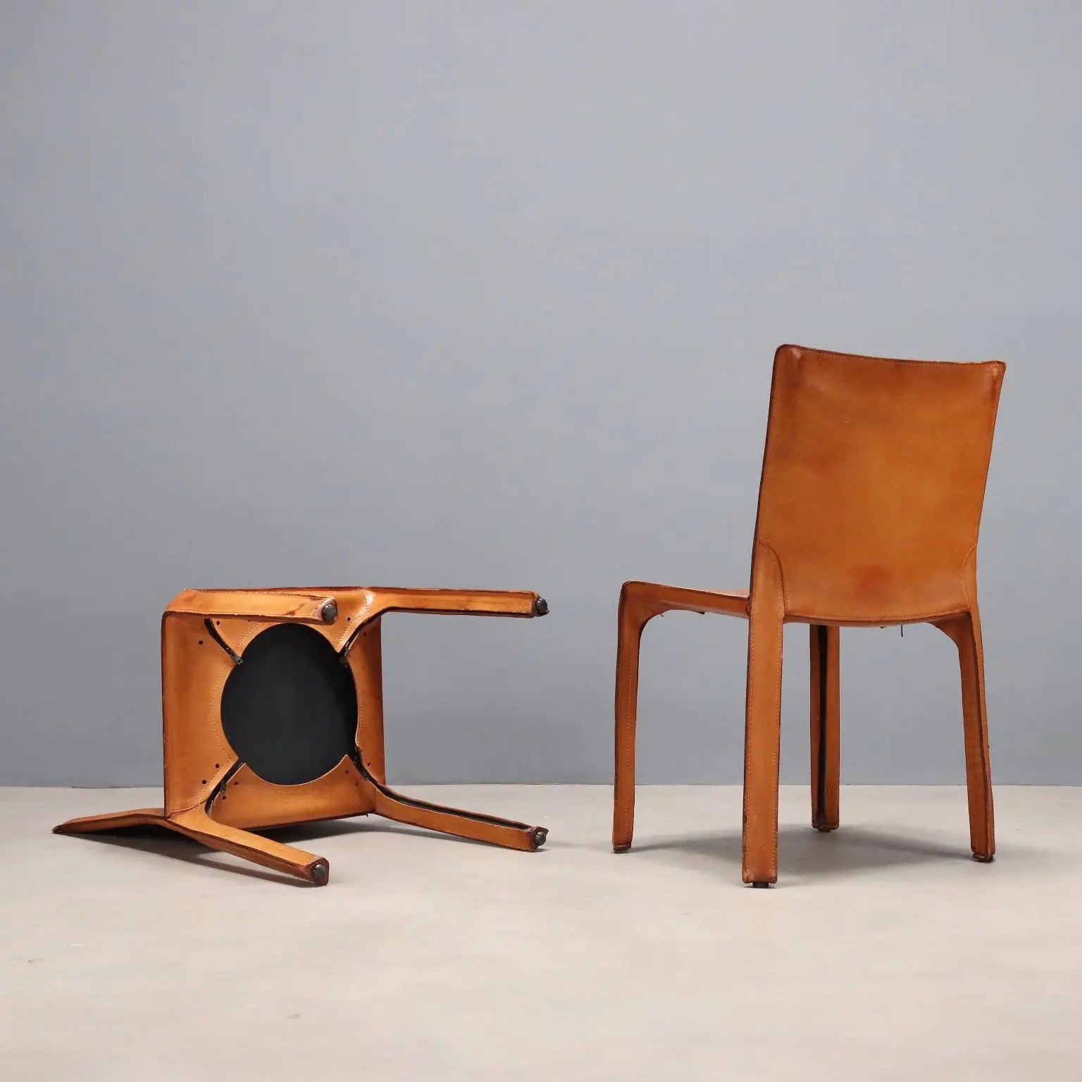 Cassina Cab 412 Chairs Design Mario Bellini Leather Italy 1980s