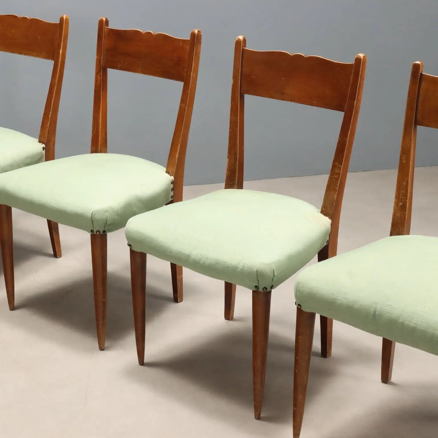 Vintage Chairs Painted Beech Fabric Design Italy 1940s-50s