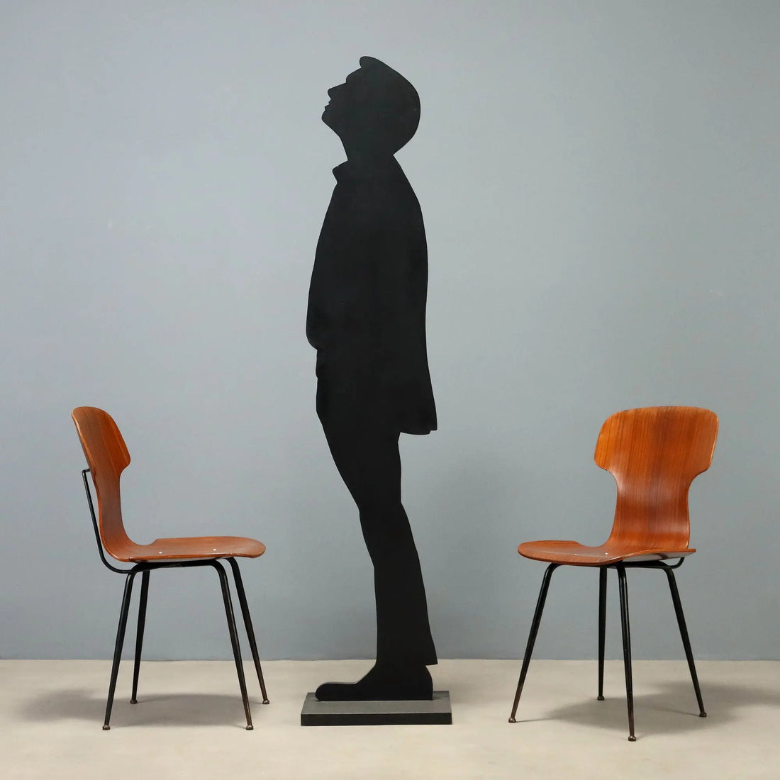Vintage Chairs Plywood Metal Design Italy 1960s